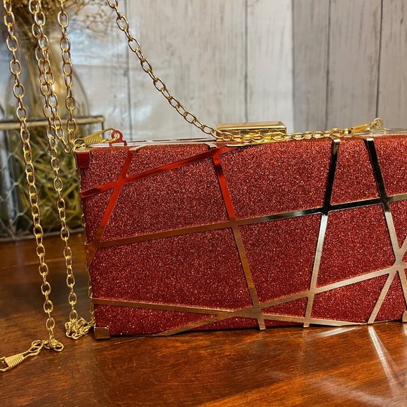 NWOT Tag - Red Sparkle Clutch - Picture 3 of 7